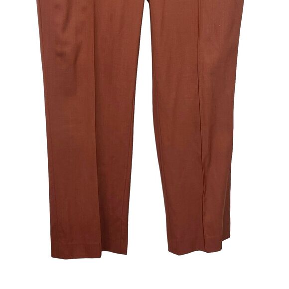 Theory Hartsdale Contour Wool Trousers Rust Women’s Size 4 Cropped Career - Picture 3 of 12